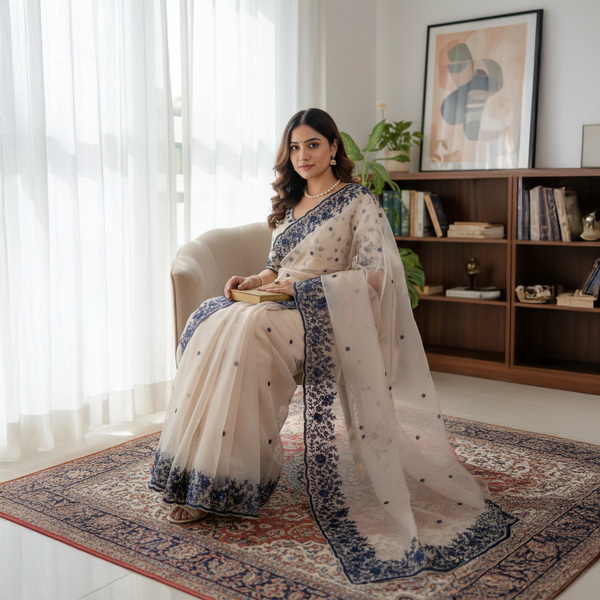 Hand Embroided Organza